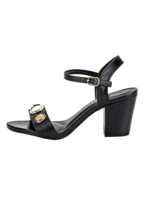 Via Scarpa - Sandália Feminina Salto Grosso Via Scarpa 100118633 - Preto 2