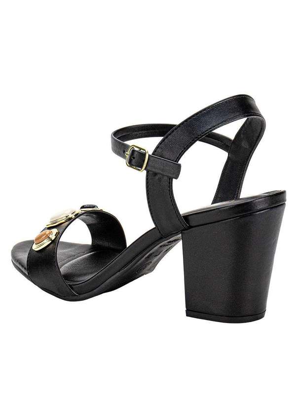 Via Scarpa - Sandália Feminina Salto Grosso Via Scarpa 100118633 - Preto 3