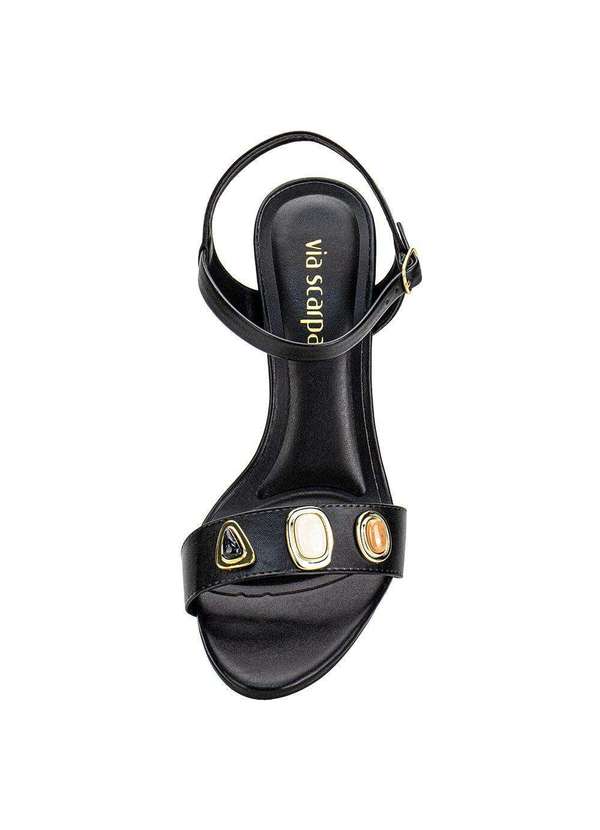 Via Scarpa - Sandália Feminina Salto Grosso Via Scarpa 100118633 - Preto 5