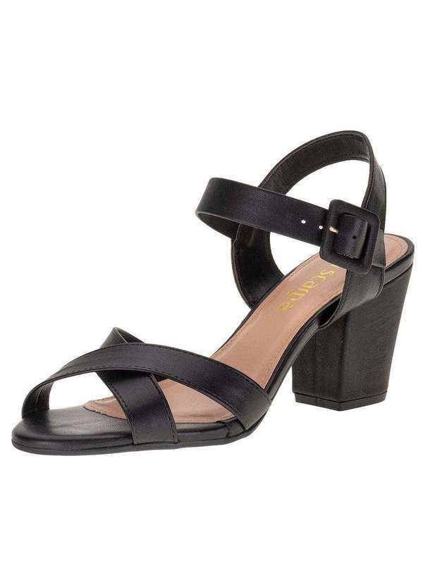 Via Scarpa - Sandália Feminina Salto Grosso Via Scarpa - 10019660 - Preto