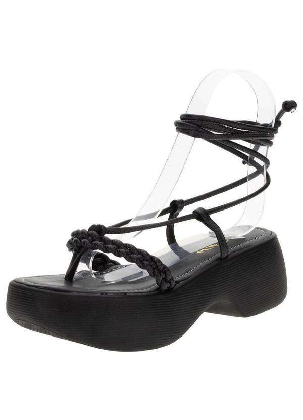Via Scarpa - Sandália Feminina Salto Grosso Via Scarpa - 155716085 - Preto