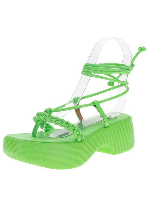 Via Scarpa - Sandália Feminina Salto Grosso Via Scarpa - 155716085 - Verde