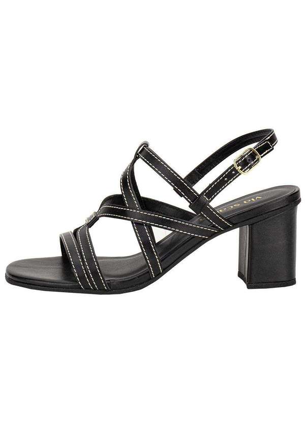 Via Scarpa - Sandália Feminina Salto Grosso Via Scarpa 176519145 - Preto 2