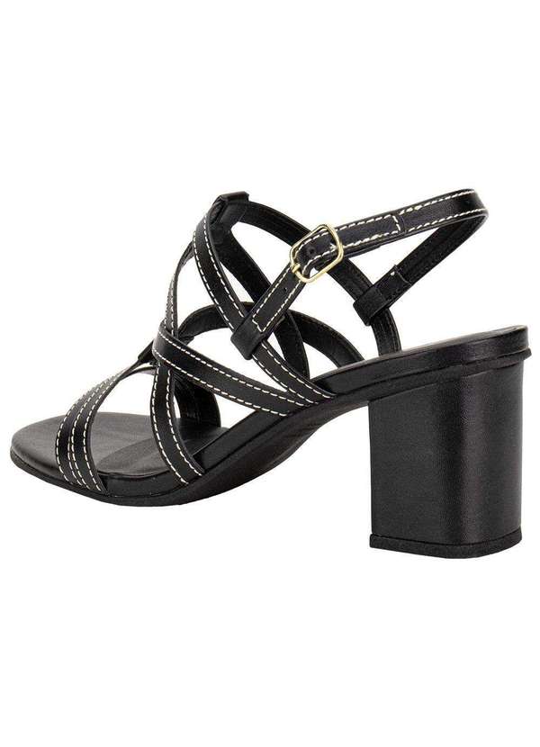 Via Scarpa - Sandália Feminina Salto Grosso Via Scarpa 176519145 - Preto 3