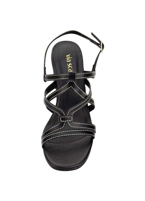 Via Scarpa - Sandália Feminina Salto Grosso Via Scarpa 176519145 - Preto 5
