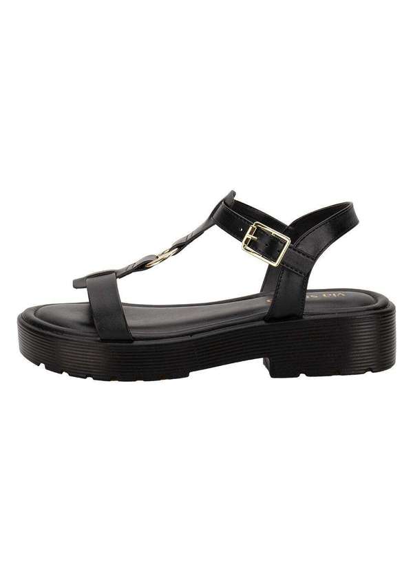 Via Scarpa - Sandália Feminina Salto Grosso Via Scarpa 177918865 Preto 3