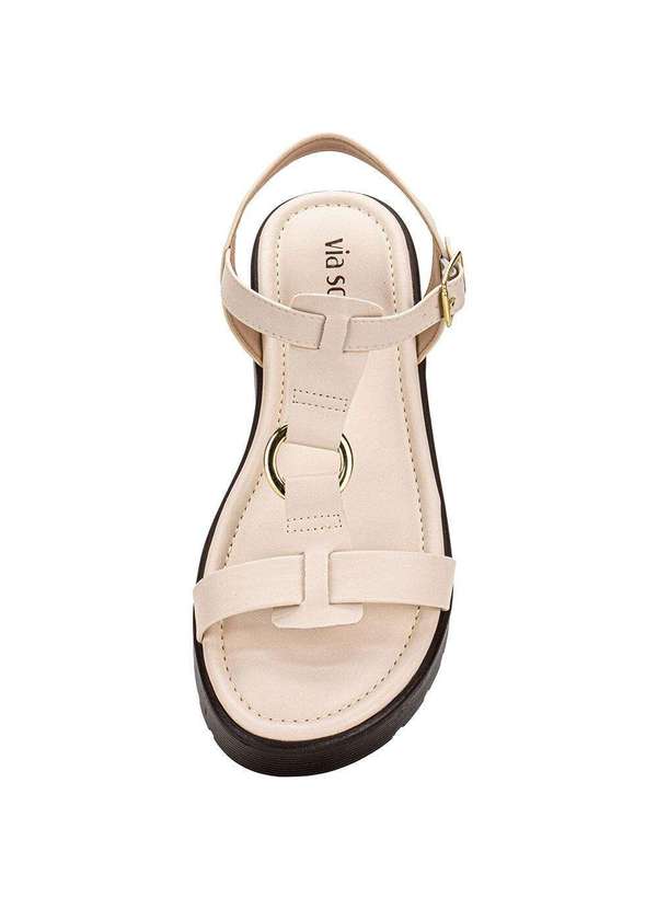 Via Scarpa - Sandália Feminina Salto Grosso Via Scarpa 177918865 Natural 5