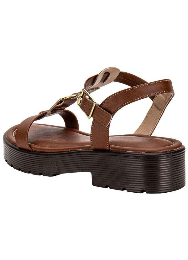 Via Scarpa - Sandália Feminina Salto Grosso Via Scarpa 177918865 Camel 3