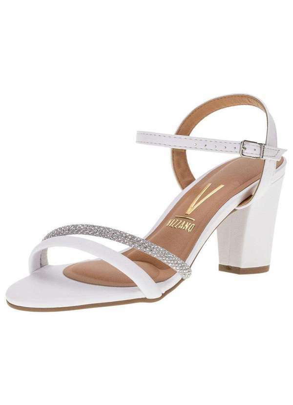 Vizzano - Sandália Feminina Salto Grosso Vizzano - 62621009 - Branco