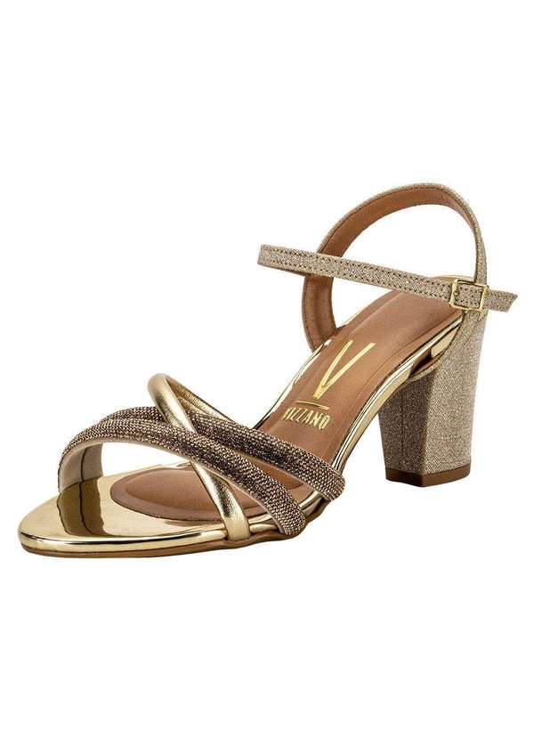 Vizzano - Sandália Feminina Salto Grosso Vizzano 62621026 - Ouro