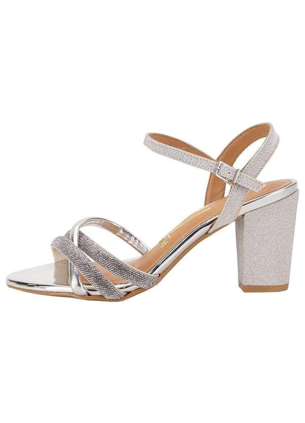Vizzano - Sandália Feminina Salto Grosso Vizzano 62621026 - Prata 2