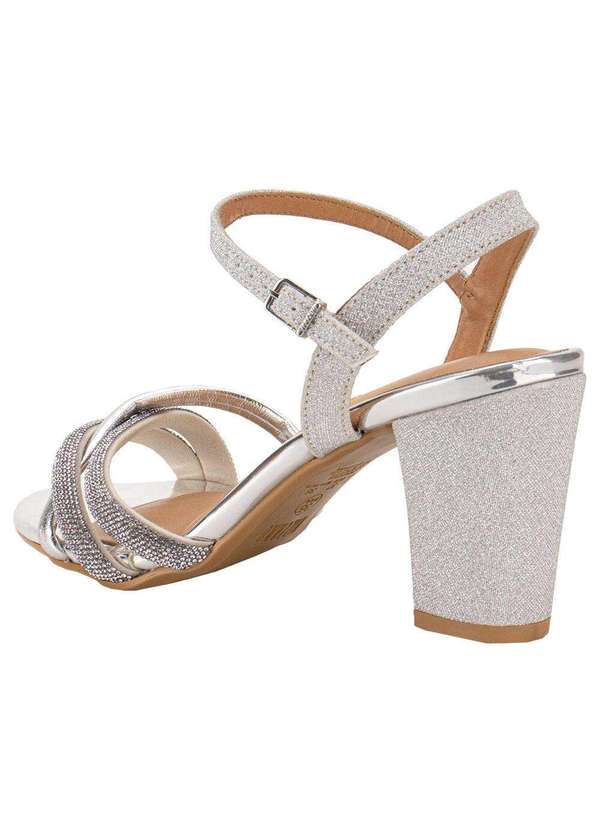 Vizzano - Sandália Feminina Salto Grosso Vizzano 62621026 - Prata 3
