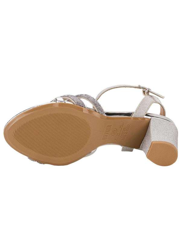 Vizzano - Sandália Feminina Salto Grosso Vizzano 62621026 - Prata 4