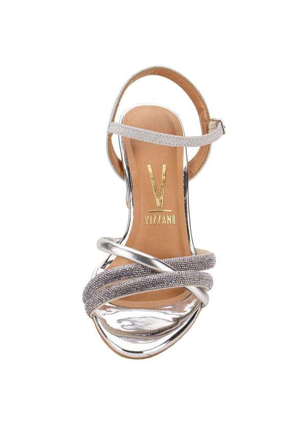Vizzano - Sandália Feminina Salto Grosso Vizzano 62621026 - Prata 5