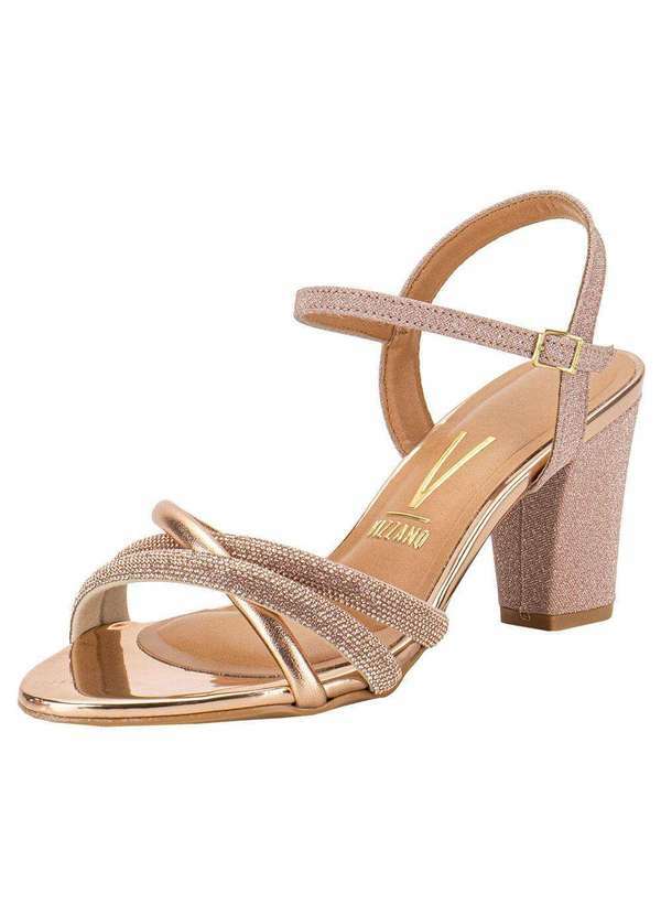 Vizzano - Sandália Feminina Salto Grosso Vizzano 62621026 - Bronze