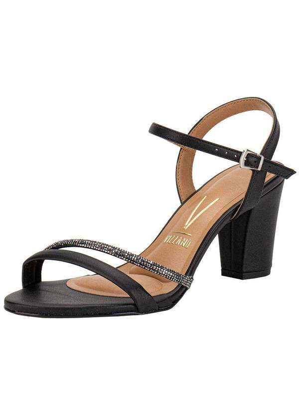 Vizzano - Sandália Feminina Salto Grosso Vizzano 62621034 Preto
