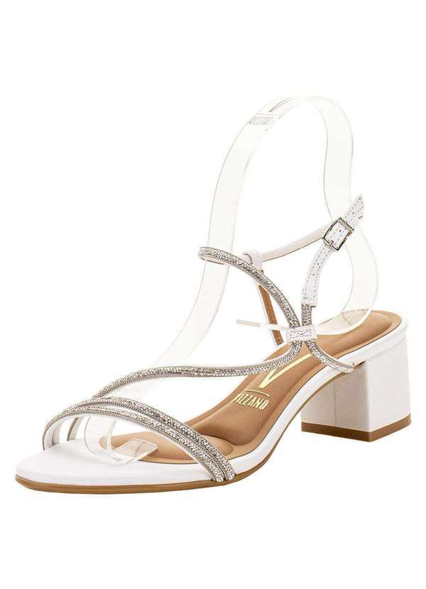 Vizzano - Sandália Feminina Salto Grosso Vizzano 62911175 - Branco