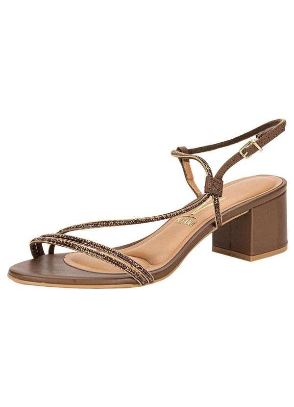 Vizzano - Sandália Feminina Salto Grosso Vizzano 62911175 Café