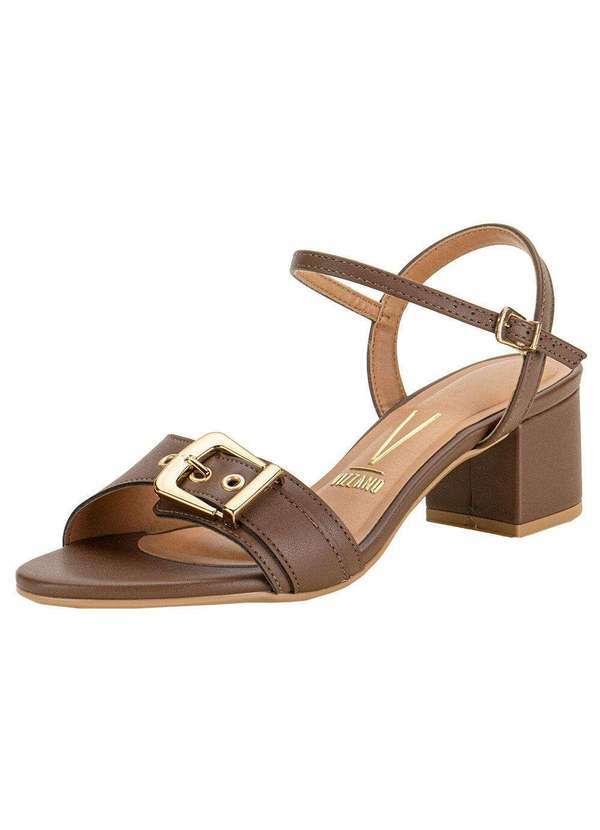 Vizzano - Sandália Feminina Salto Grosso Vizzano 62911184 - Café