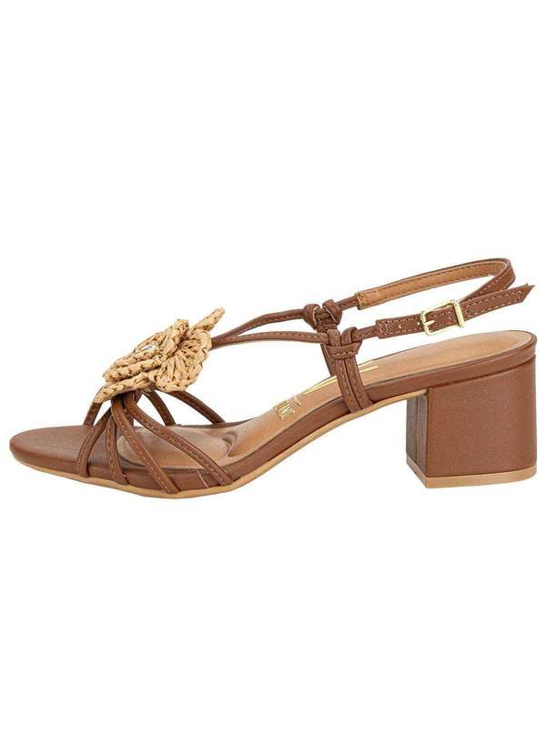 Vizzano - Sandália Feminina Salto Grosso Vizzano 62911193 Camel 2