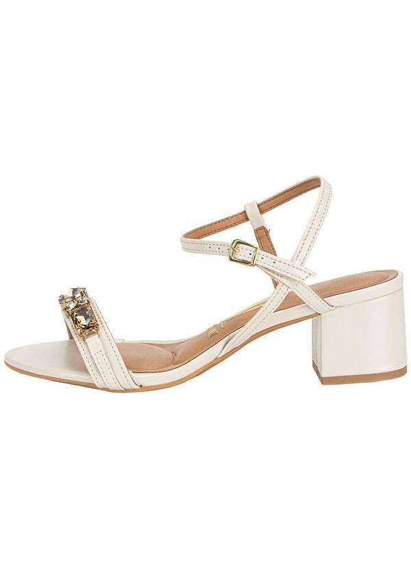 Vizzano - Sandália Feminina Salto Grosso Vizzano 62911716 Branco/Off 2