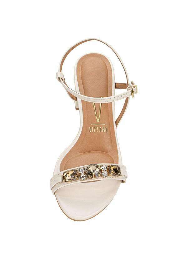 Vizzano - Sandália Feminina Salto Grosso Vizzano 62911716 Branco/Off 5