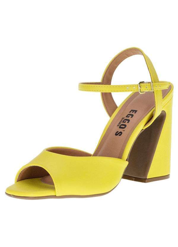 Vizzano - Sandália Feminina Salto Grosso Vizzano - 6403203 - Amarelo