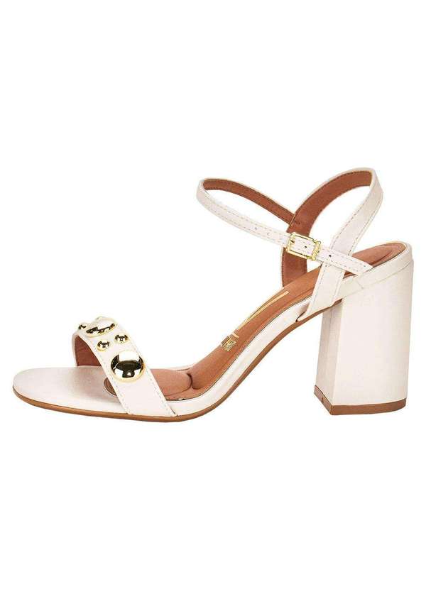 Vizzano - Sandália Feminina Salto Grosso Vizzano 6409216 - Marfim 2
