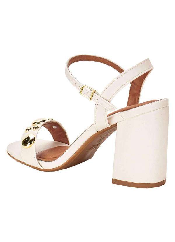 Vizzano - Sandália Feminina Salto Grosso Vizzano 6409216 - Marfim 3