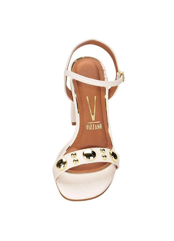 Vizzano - Sandália Feminina Salto Grosso Vizzano 6409216 - Marfim 5