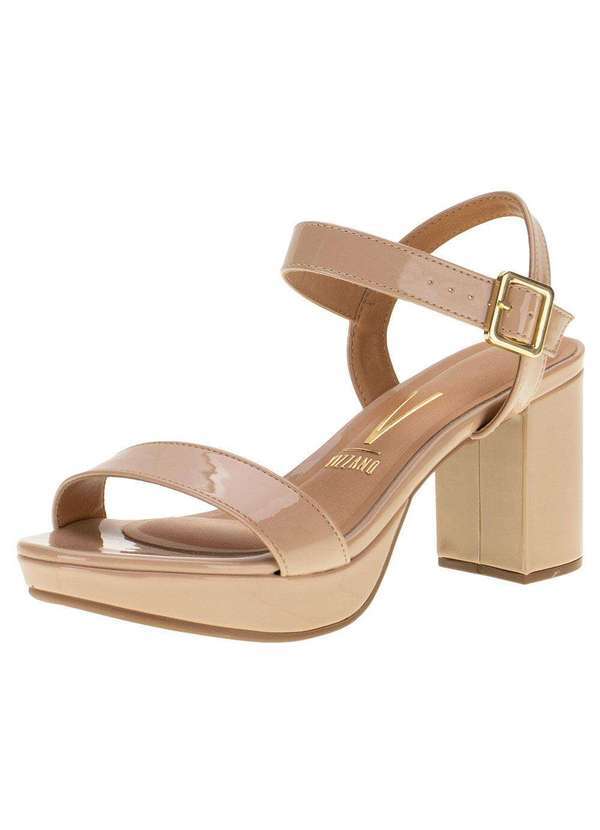 Vizzano - Sandália Feminina Salto Grosso Vizzano - 6425110 - Bege
