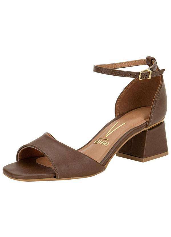 Vizzano - Sandália Feminina Salto Grosso Vizzano 6428143 - Café