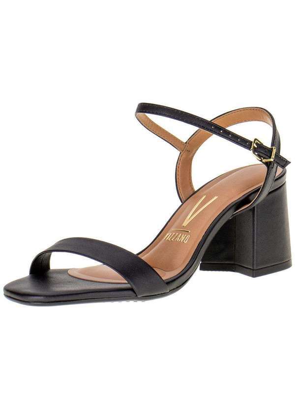 Vizzano - Sandália Feminina Salto Grosso Vizzano - 6436108 - Preto
