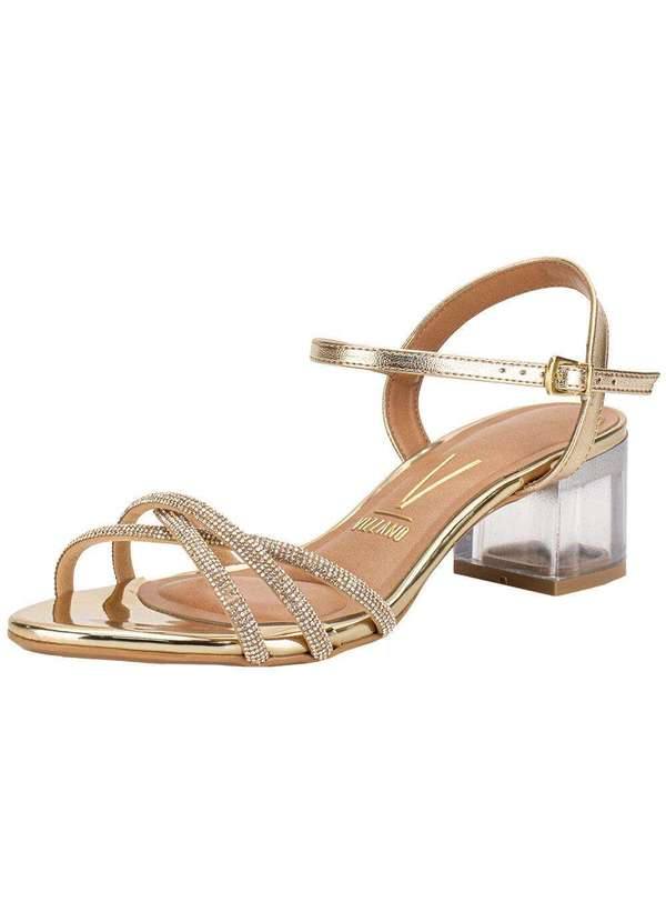 Vizzano - Sandália Feminina Salto Grosso Vizzano 6442112 Ouro 1