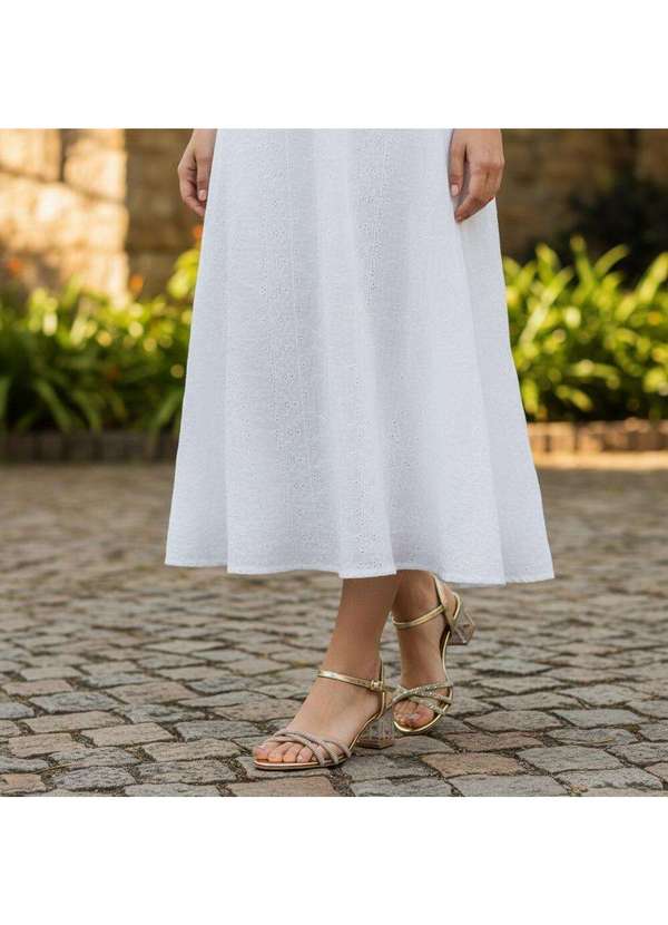 Vizzano - Sandália Feminina Salto Grosso Vizzano 6442112 Ouro 2