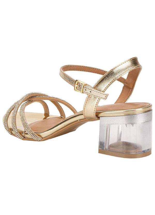 Vizzano - Sandália Feminina Salto Grosso Vizzano 6442112 Ouro 3