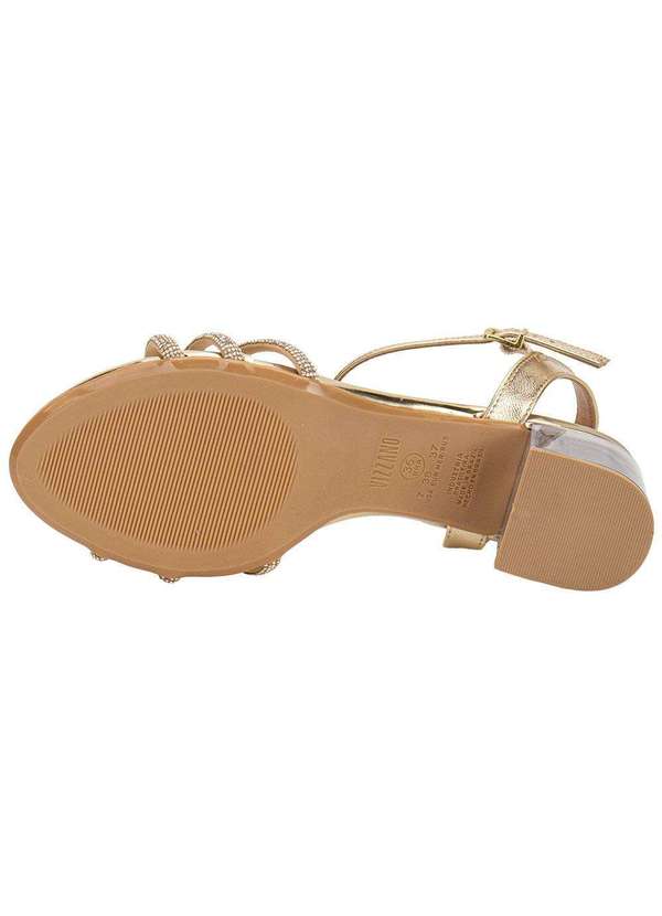 Vizzano - Sandália Feminina Salto Grosso Vizzano 6442112 Ouro 4