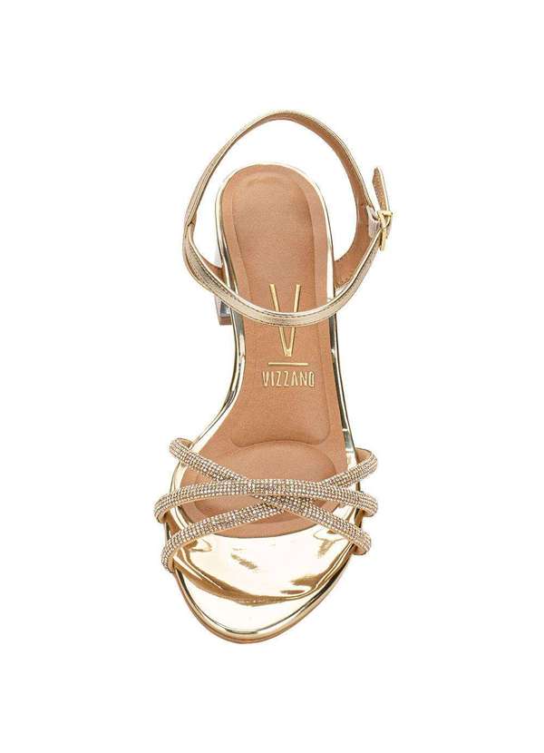 Vizzano - Sandália Feminina Salto Grosso Vizzano 6442112 Ouro 5