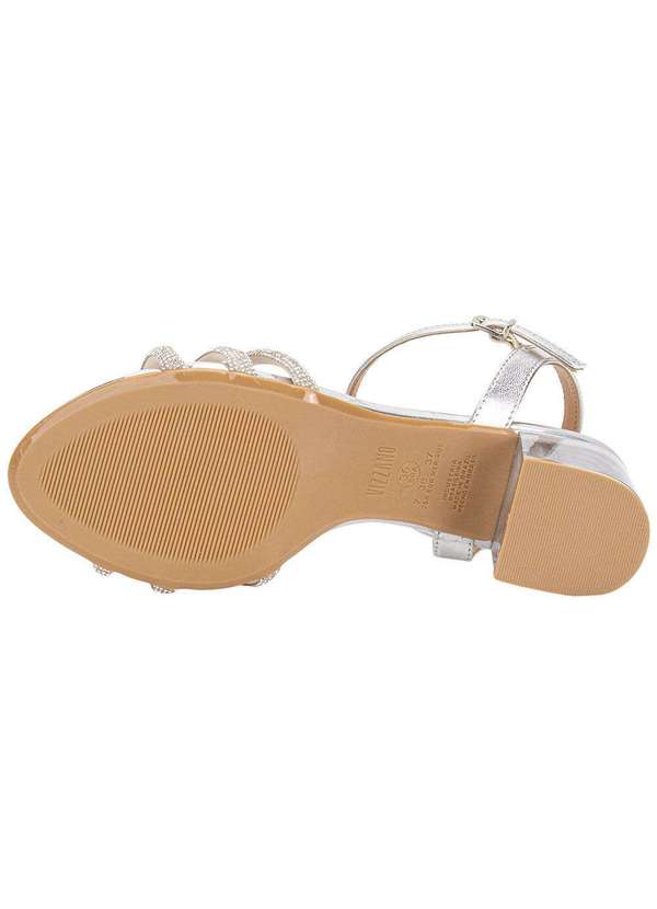 Vizzano - Sandália Feminina Salto Grosso Vizzano 6442112 Prata 4