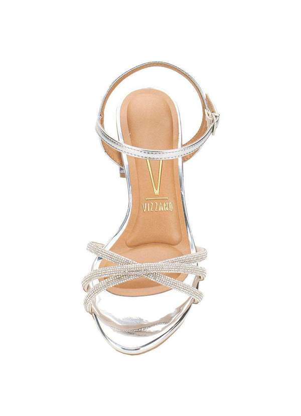 Vizzano - Sandália Feminina Salto Grosso Vizzano 6442112 Prata 5