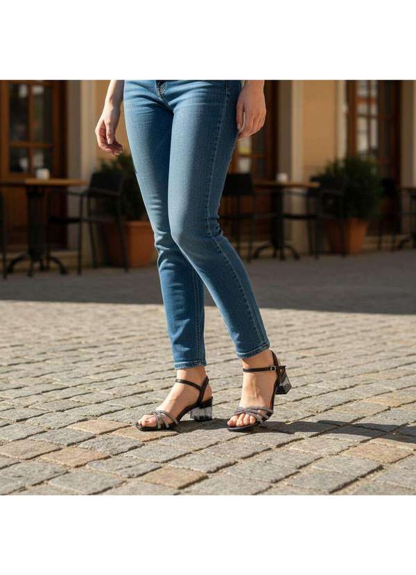 Vizzano - Sandália Feminina Salto Grosso Vizzano 6442112 Preto 2