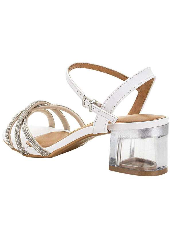 Vizzano - Sandália Feminina Salto Grosso Vizzano 6442112 Branco 3
