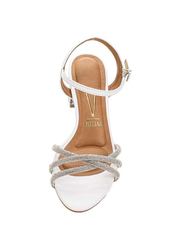 Vizzano - Sandália Feminina Salto Grosso Vizzano 6442112 Branco 5