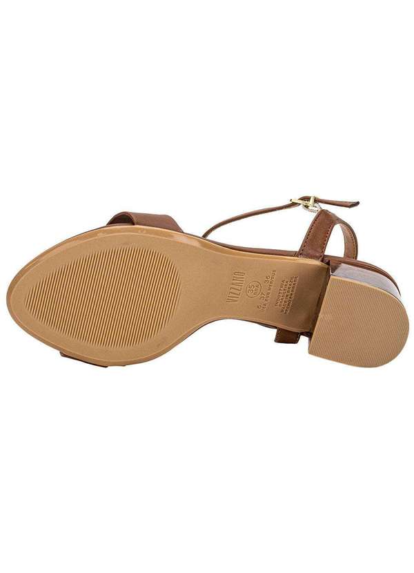 Vizzano - Sandália Feminina Salto Grosso Vizzano 6442200 Café 4