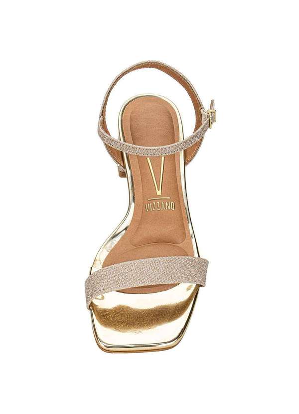 Vizzano - Sandália Feminina Salto Grosso Vizzano 6454111 Ouro 5