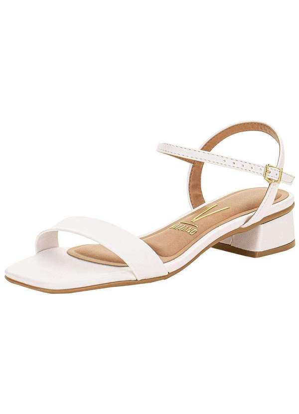 Vizzano - Sandália Feminina Salto Grosso Vizzano 6454111 Branco 1