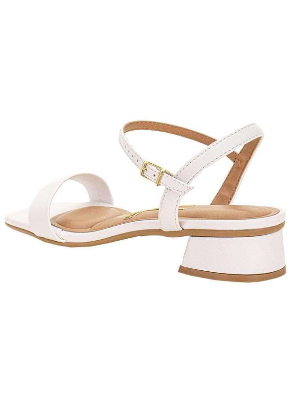 Vizzano - Sandália Feminina Salto Grosso Vizzano 6454111 Branco 3
