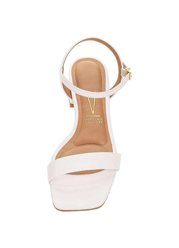 Vizzano - Sandália Feminina Salto Grosso Vizzano 6454111 Branco 5