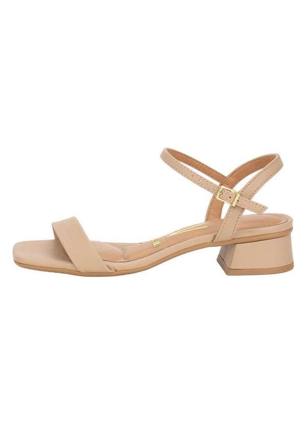 Vizzano - Sandália Feminina Salto Grosso Vizzano 6454111 Bege 2