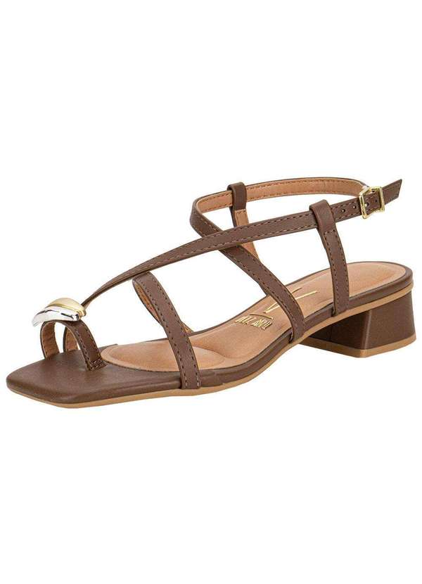 Vizzano - Sandália Feminina Salto Grosso Vizzano 6454123 - Café 1